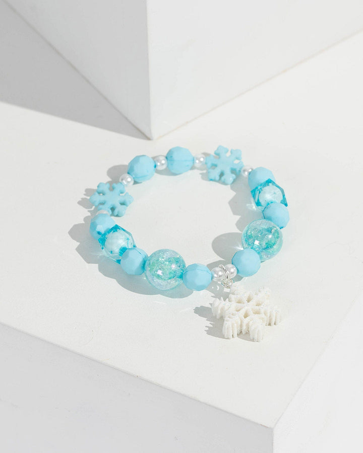 Blue Snowflake Beaded Bracelet | Wristwear
