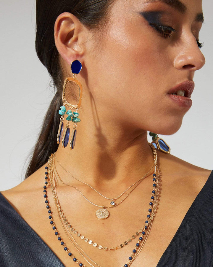 Blue Statement Organic Drop Earrings | Earrings