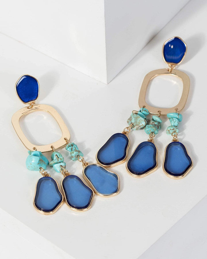 Blue Statement Organic Drop Earrings | Earrings