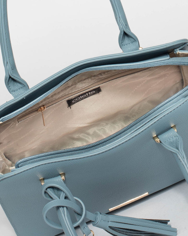 Blue Tina Tag Tote Bag | Tote Bags