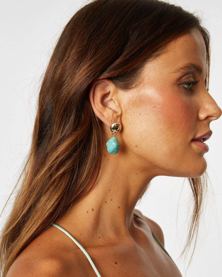 Colette by Colette Hayman Blue Turquoise Stone Drop Earrings