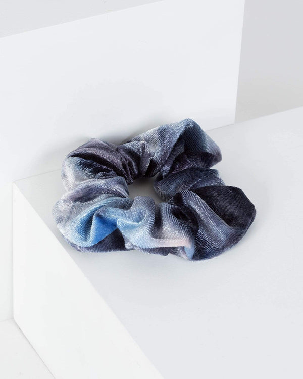 Blue Velvet Tie Dye Scrunchie | Accessories
