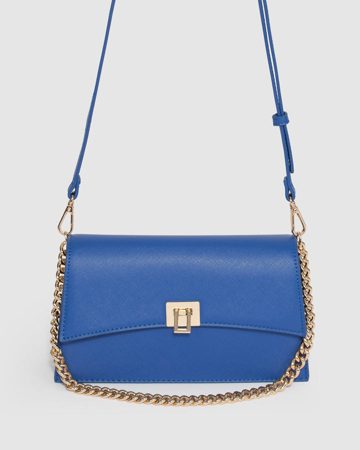 Blue Yamini Lock Shoulder Bag | Crossbody Bags