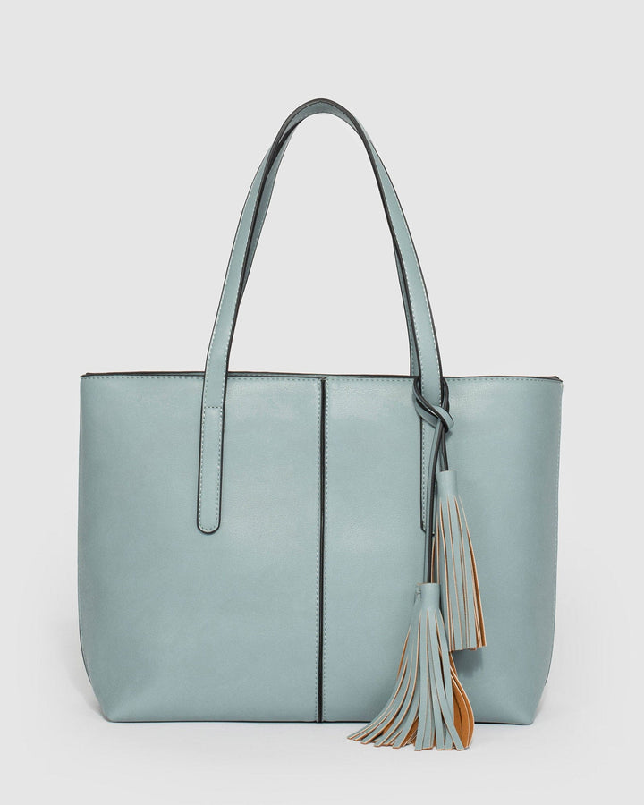 Blue Yesenia Tassel Tote Bag | Tote Bags