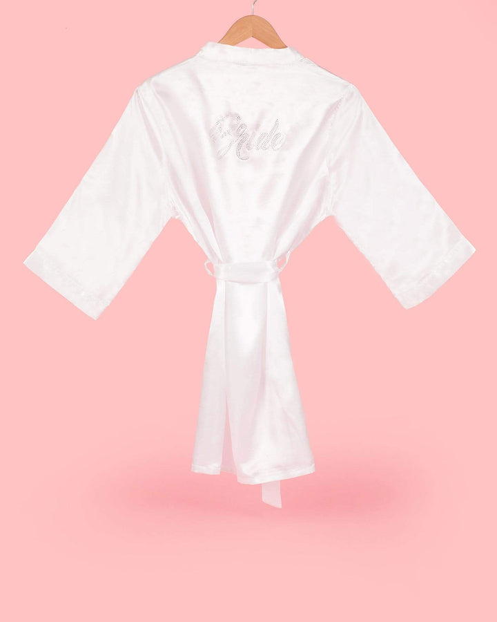 Bride White Satin Robe | Accessories