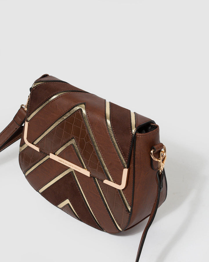 Brown Addie Arrow Panel Bag | Crossbody Bags