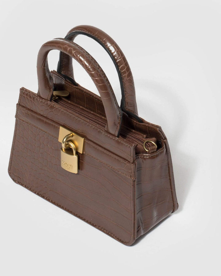 Brown Danica Lock Mini Bag | Mini Bags
