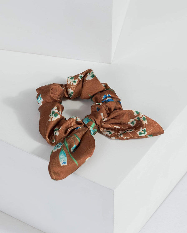 Brown Ditsy Floral Scrunchie | Accessories