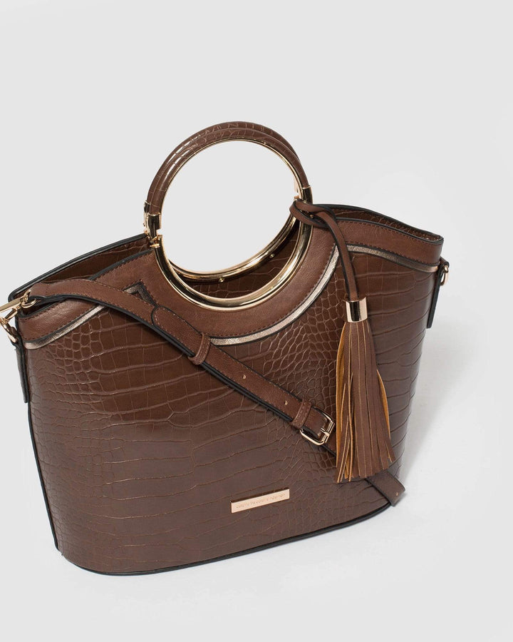 Brown Luxe Sabrina Ring Tote Bag | Tote Bags