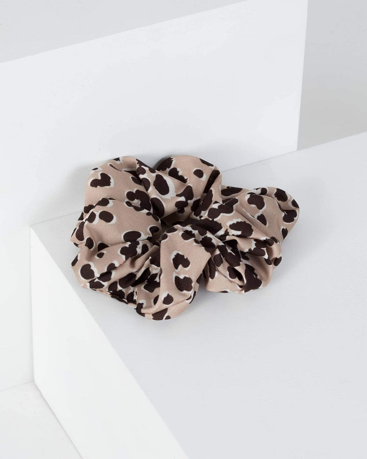 Brown Outlined Spotty Detail Scrunchie | Accessories