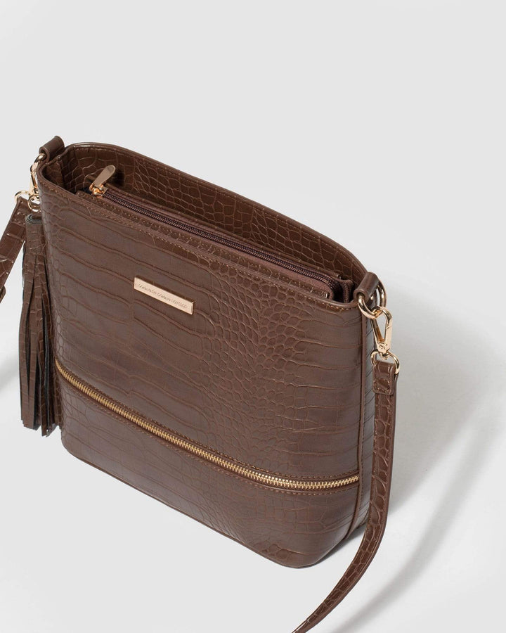 Brown Pia Tassel Medium Crossbody | Crossbody Bags