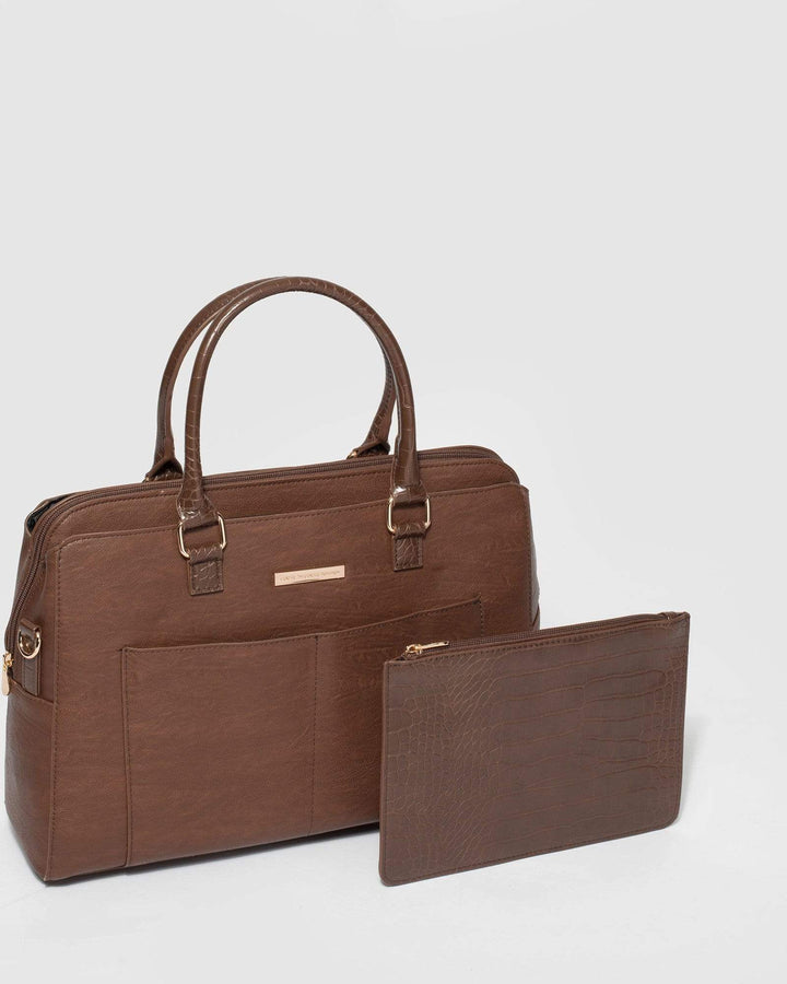 Brown Taylor Zip Tech Tote Bag | Work Bags
