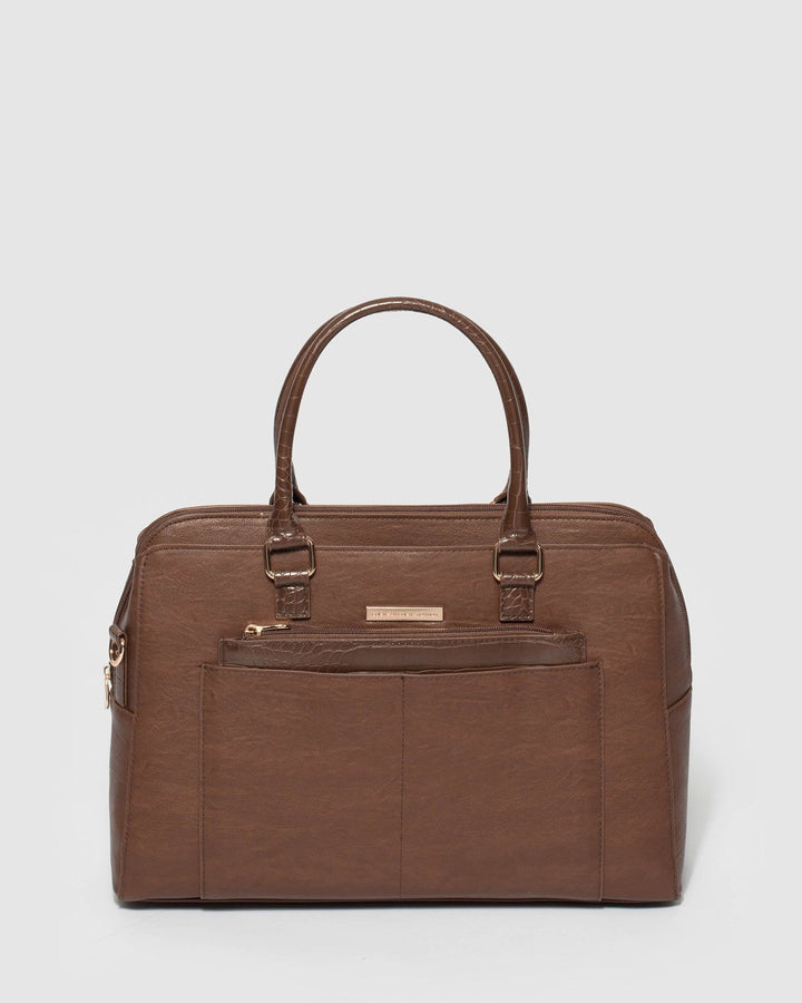 Brown Taylor Zip Tech Tote Bag | Work Bags