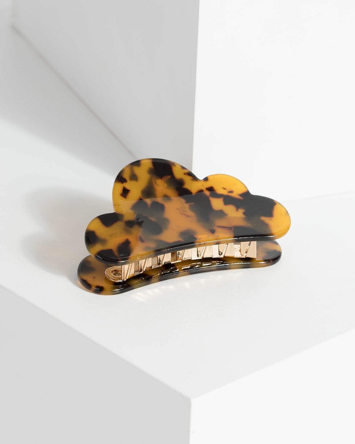 Brown Tortoise Shell Cloud Shaped Clip | Accessories