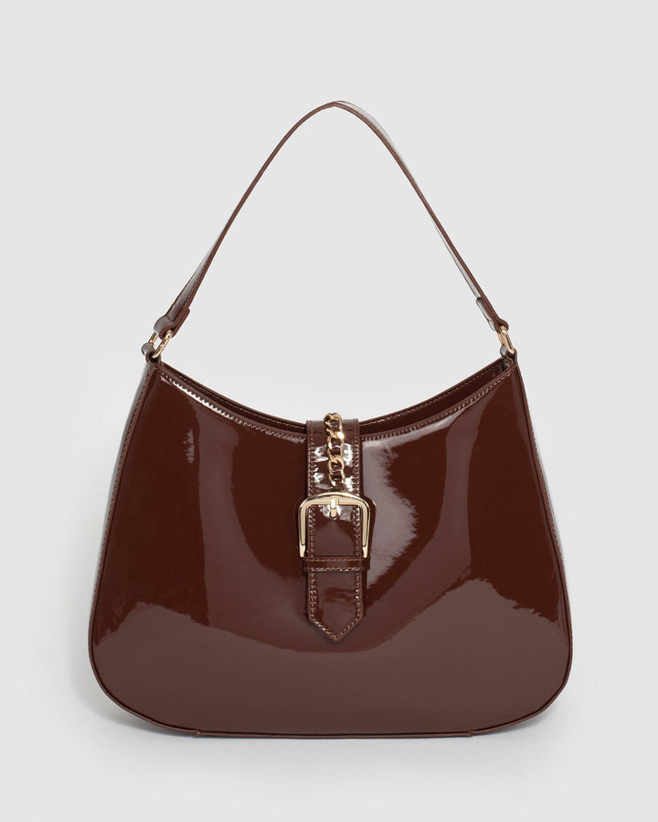 Brown Ulima Buckle Shoulder Bag | Shoulder Bags