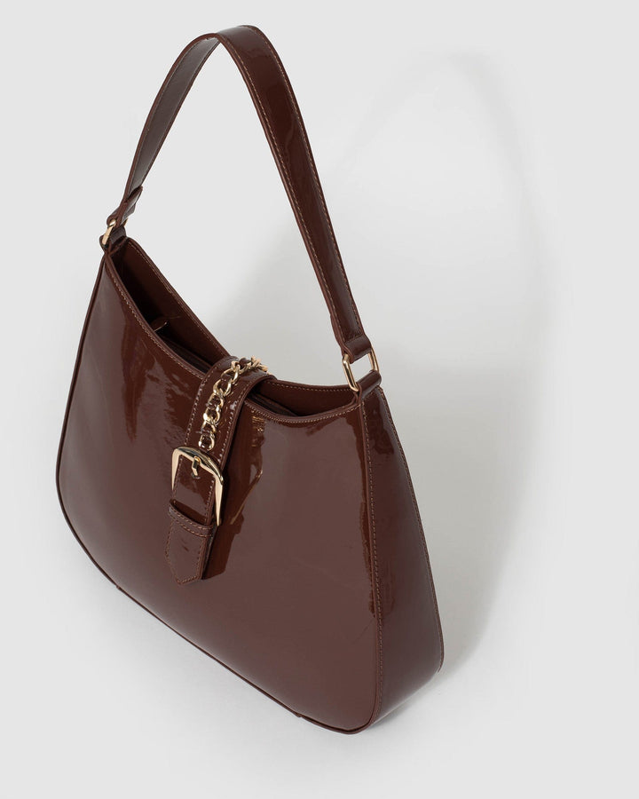 Brown Ulima Buckle Shoulder Bag | Shoulder Bags