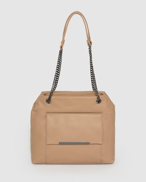 Caramel Eliza Pocket Shoulder Bag | Shoulder Bags
