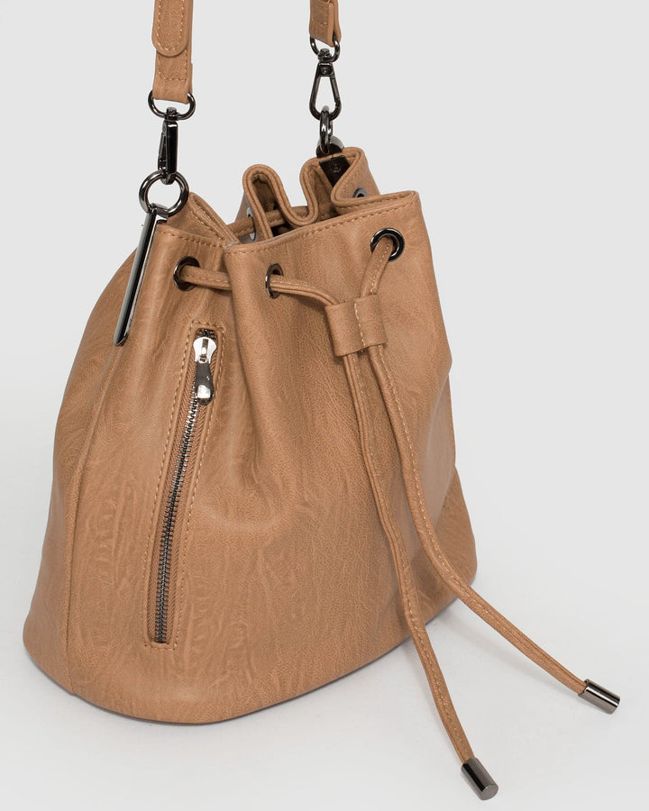 Caramel Giselle Tab Pouch Bag | Bucket Bags