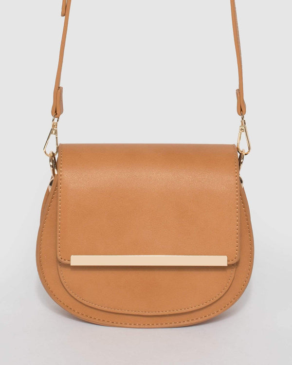 Caramel Halsey Saddle Bag | Crossbody Bags