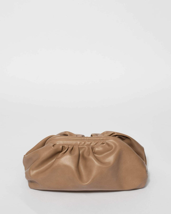 Caramel Rosie Large Pouch Clutch Bag | Clutch Bags