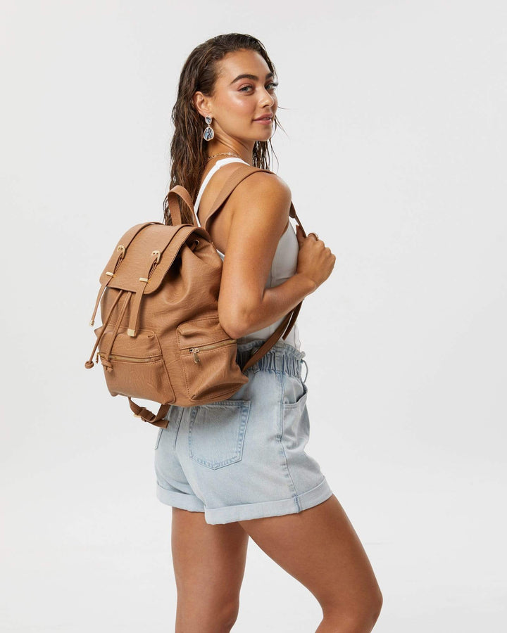 Caramel Sunny Buckle Backpack | Backpacks