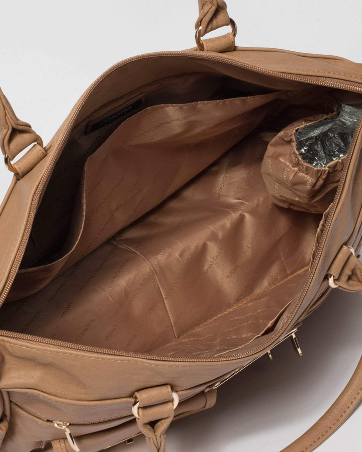 Caramel Zip Pocket Baby Bag | Baby Bags