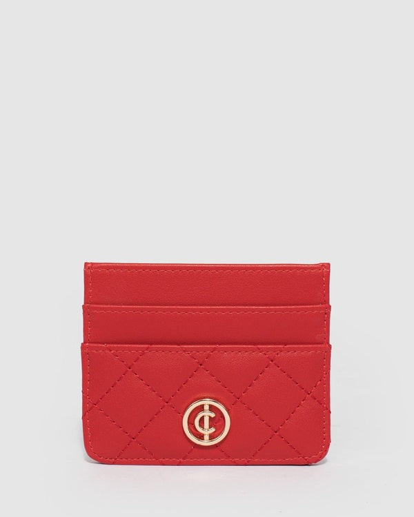 Colette by Colette Hayman Chiara Quilted Red Card Holder Purse