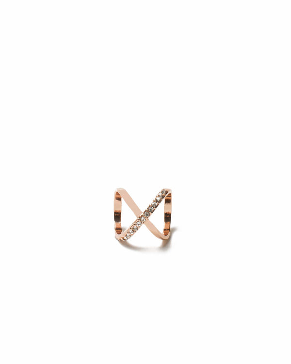 Colette by Colette Hayman Criss Cross Diamante Ring - Medium
