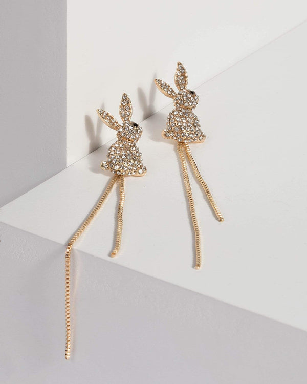 Crystal Bunny Tassel Earrings | Accessories