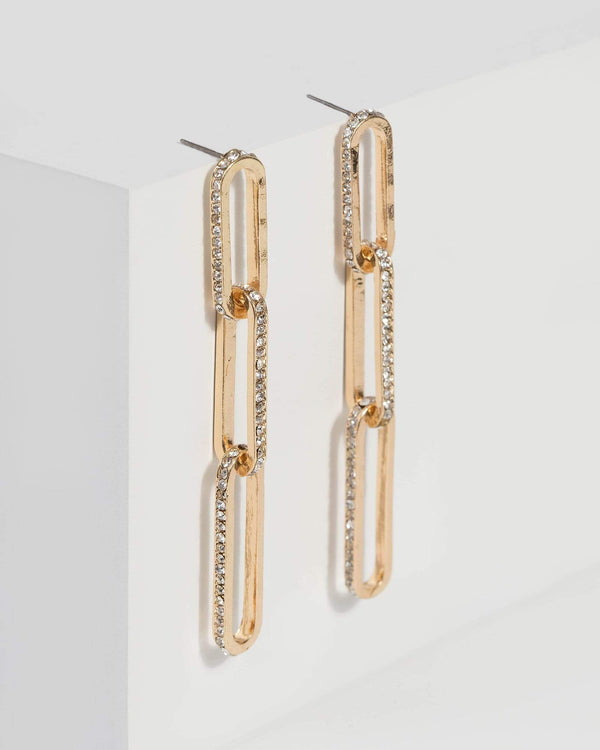 Crystal Chain Link Drop Earrings | Earrings