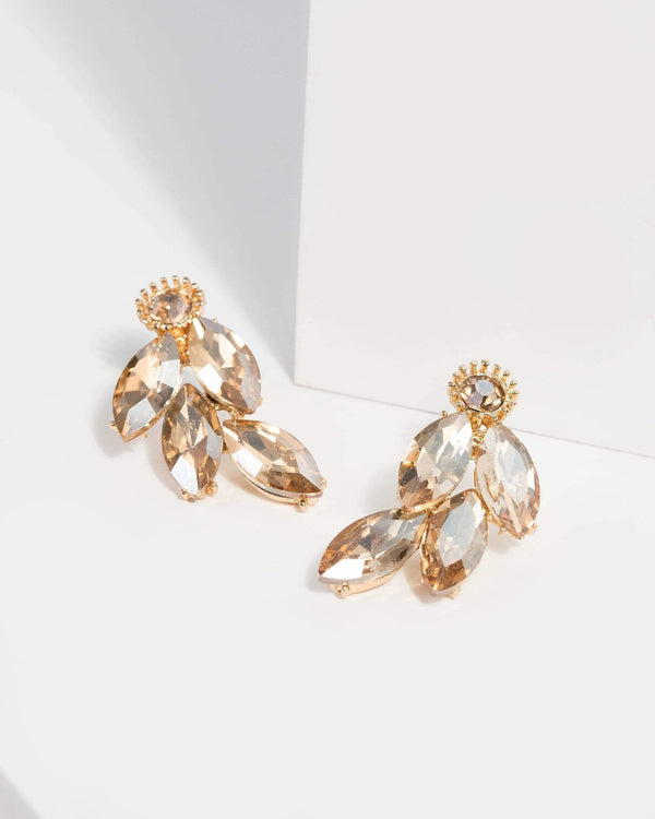 Crystal Clustered Stud Earrings | Earrings
