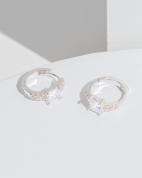Colette by Colette Hayman Crystal Cubic Zirconia Crystal Hoop Earrings
