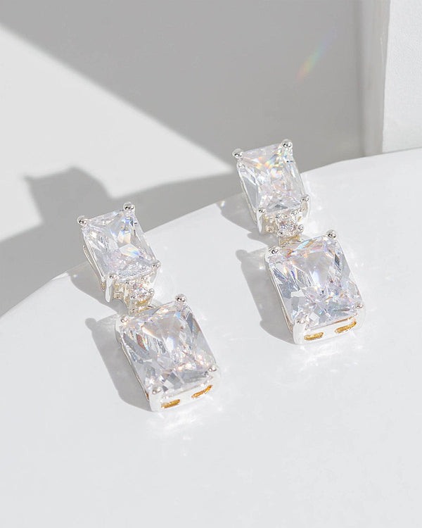 Colette by Colette Hayman Crystal Cubic Zirconia Rectangle Drop Earrings