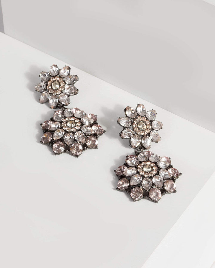 Crystal Flower Drop Earrings | Earrings