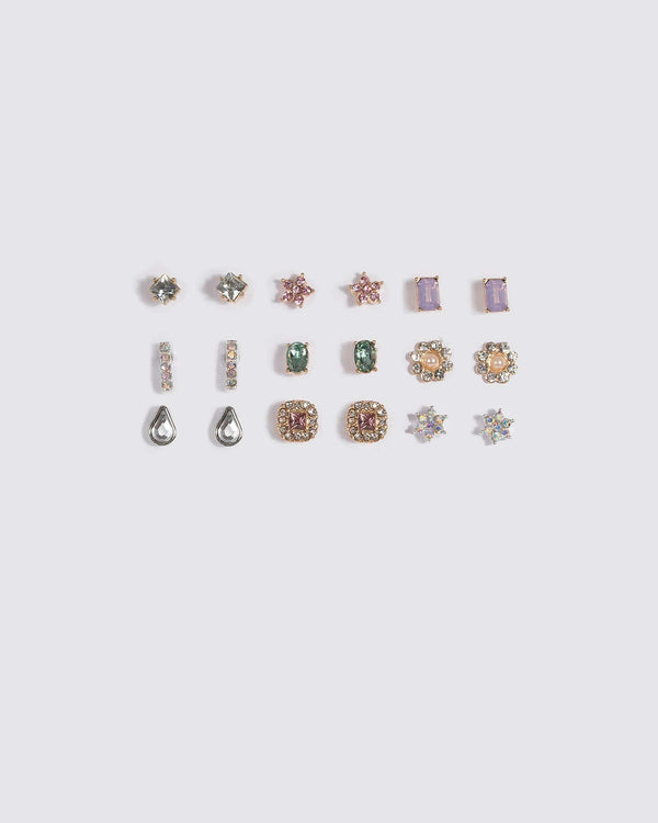 Crystal Flower Stud Earring Set | Earrings
