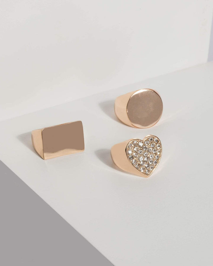 Crystal Heart Statement Ring Set | Rings