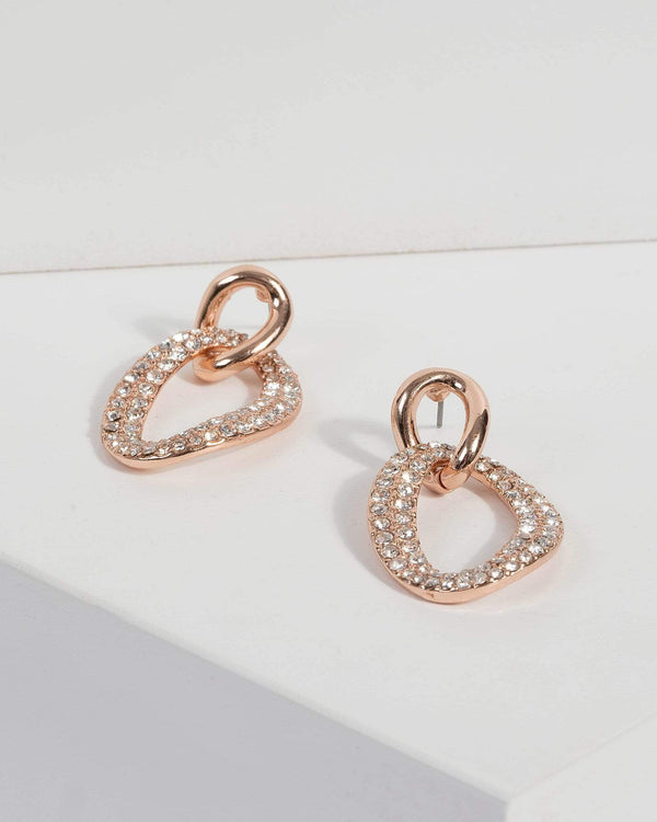 Crystal Link Drop Earrings | Earrings