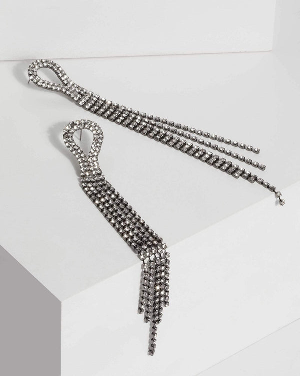 Crystal Looped Chain Earrings | Earrings