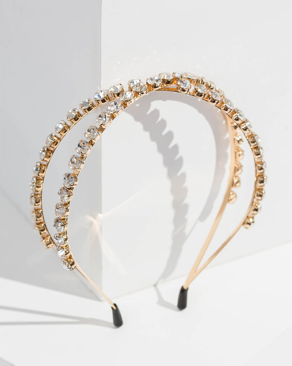 Colette by Colette Hayman Crystal Multi Crystal Cross Over Headband