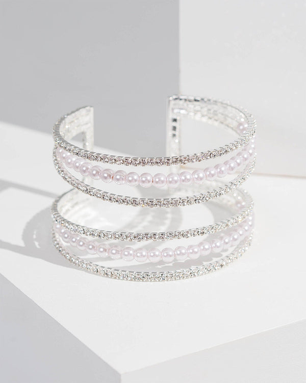 Colette by Colette Hayman Crystal Multi Row Pearl Bracelet