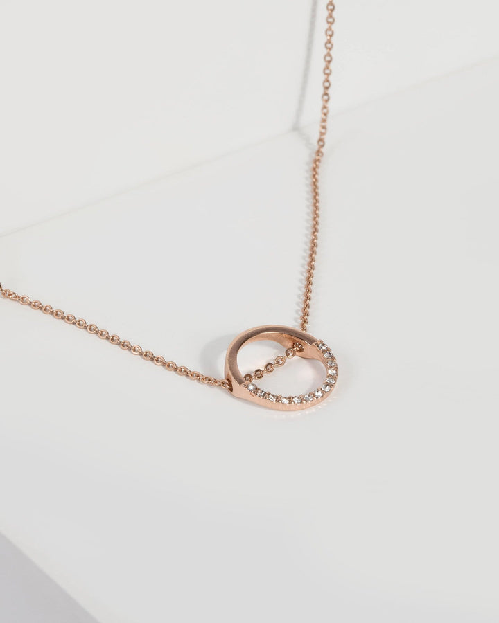 Crystal Pave Circle Fine Chain Necklace | Necklaces