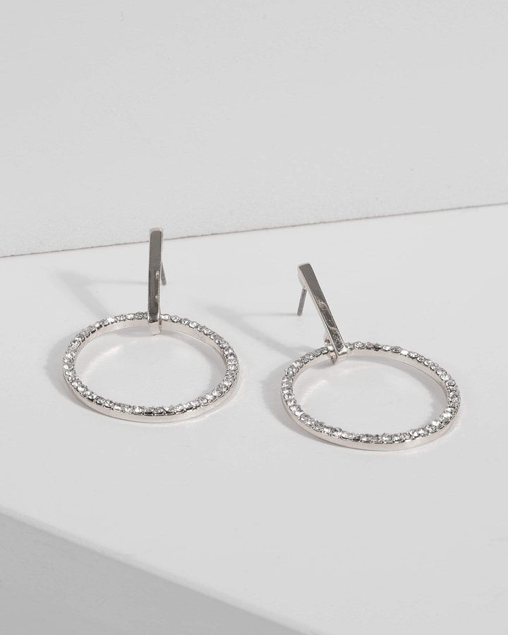 Crystal Pave Drop Circle Earrings | Earrings