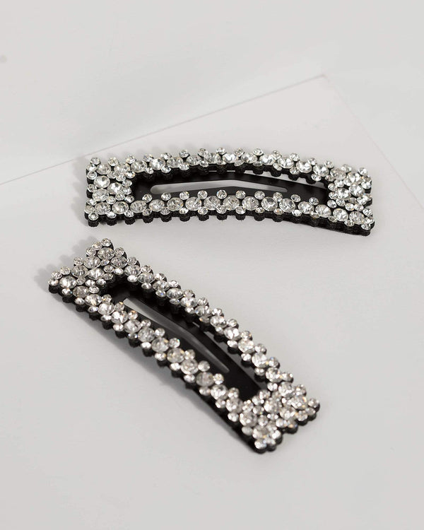 Crystal Rectangle Hair Clips | Hair Accessories