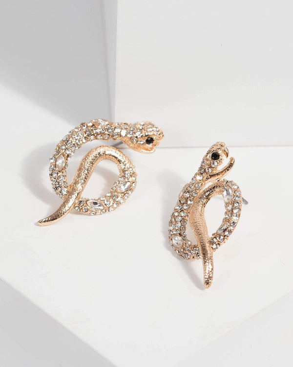 Crystal Snake Stud Earrings | Earrings