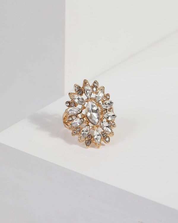 Crystal Stone Burst Cocktail Ring | Rings