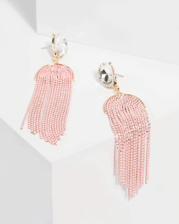 Crystal Tassel Drop Earrings | Earrings