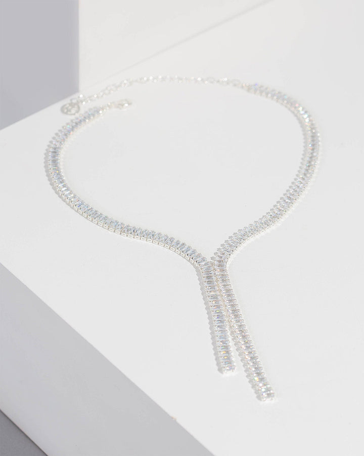 Colette by Colette Hayman Crystal Two Row Lariat Necklace