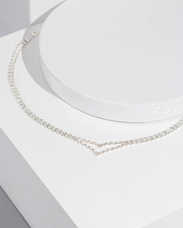 Colette by Colette Hayman Crystal Two Row V Necklace