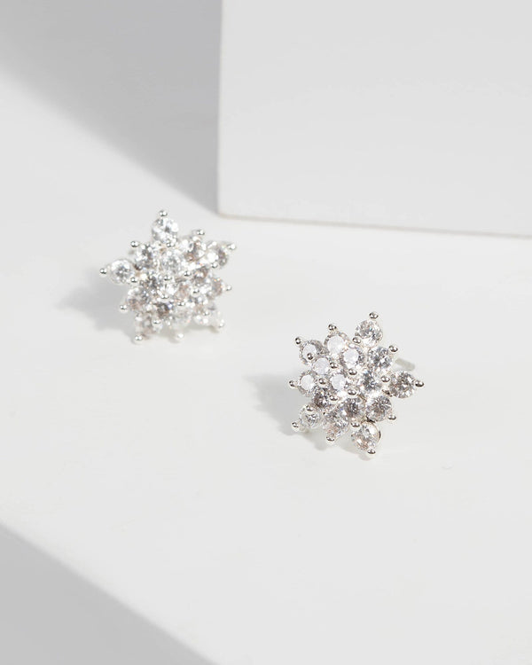 Cubic Zirconia Flower Stud Earrings | Earrings