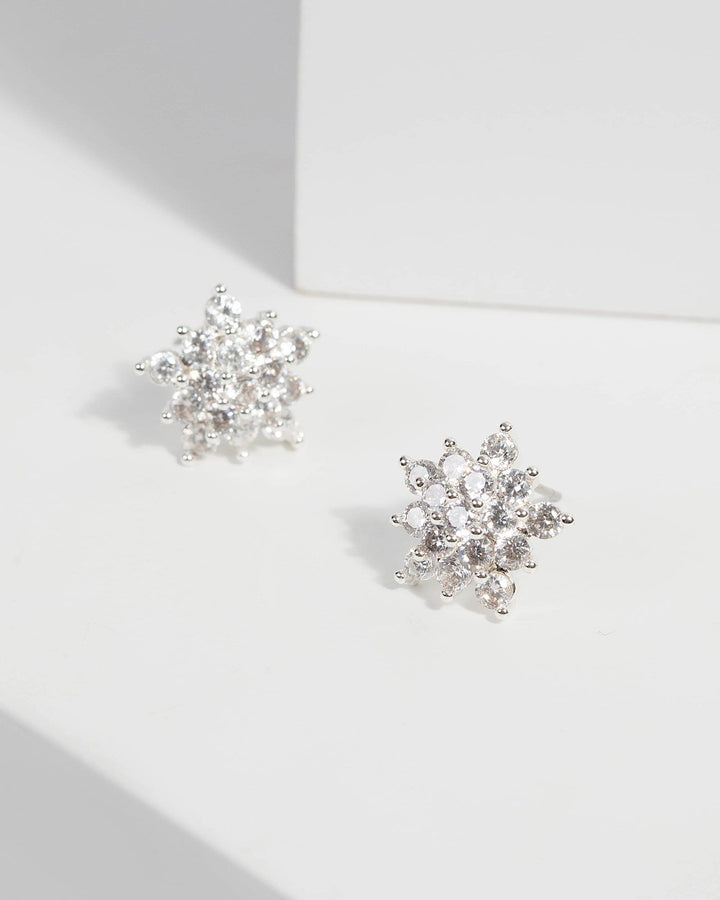 Cubic Zirconia Flower Stud Earrings | Earrings